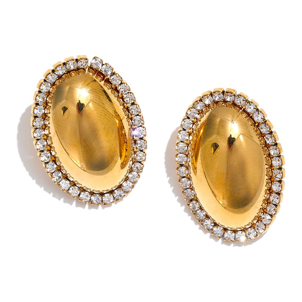 Yhpup Shiny Cubic Zirconia Smooth Metal Oval Stud Earrings 316L Stainless Steel Fashion Jewelry Prevent Allergy
Yhpup Shiny Cubic Zirconia Smooth Metal Oval Stud Earrings 316L Stainless Steel Fashion Jewelry Prevent Allergy