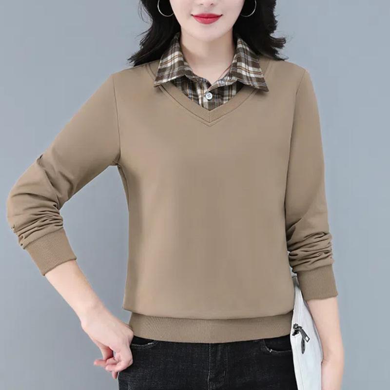 Поддельные две части клетчатый фонарь пуговицы длинный рукав весна осень отложной воротник пуловер женская одежда повседневные топы XXXL коричневый
Поддельные две части клетчатый фонарь пуговицы длинный рукав весна осень отложной воротник пуловер женская одежда повседневные топы XXXL коричневый