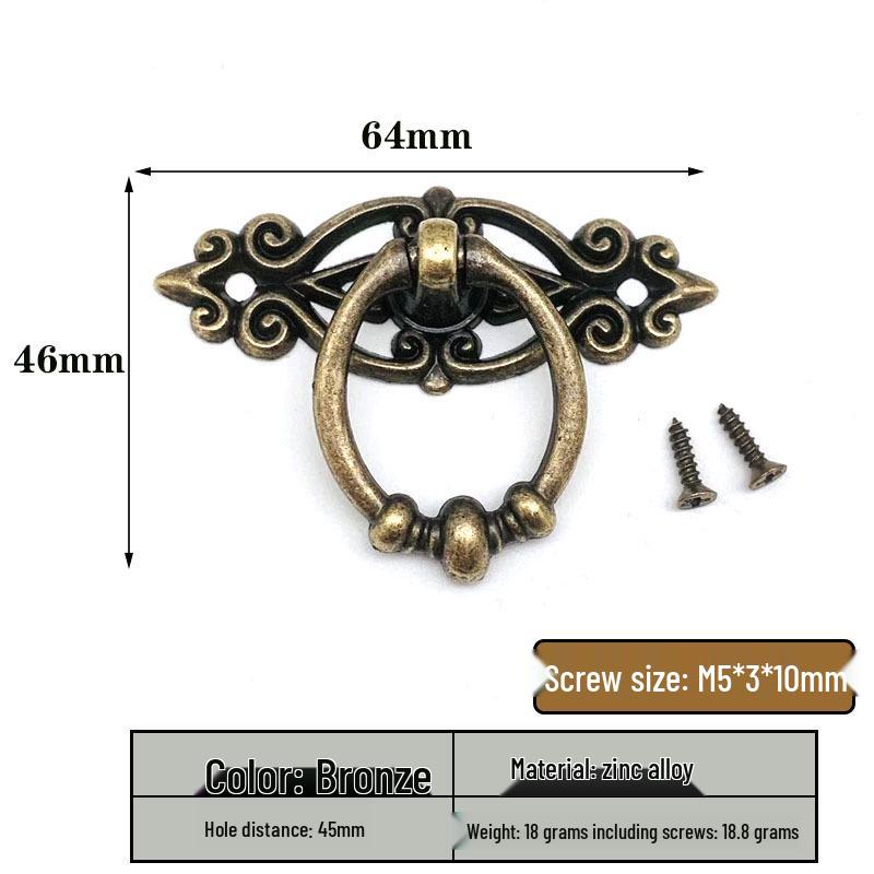 Retro Zinc Alloy Drawer Pulls: Small Wooden Box & Cabinet Ring in New Chinese Style
Retro Zinc Alloy Drawer Pulls: Small Wooden Box & Cabinet Ring in New Chinese Style
