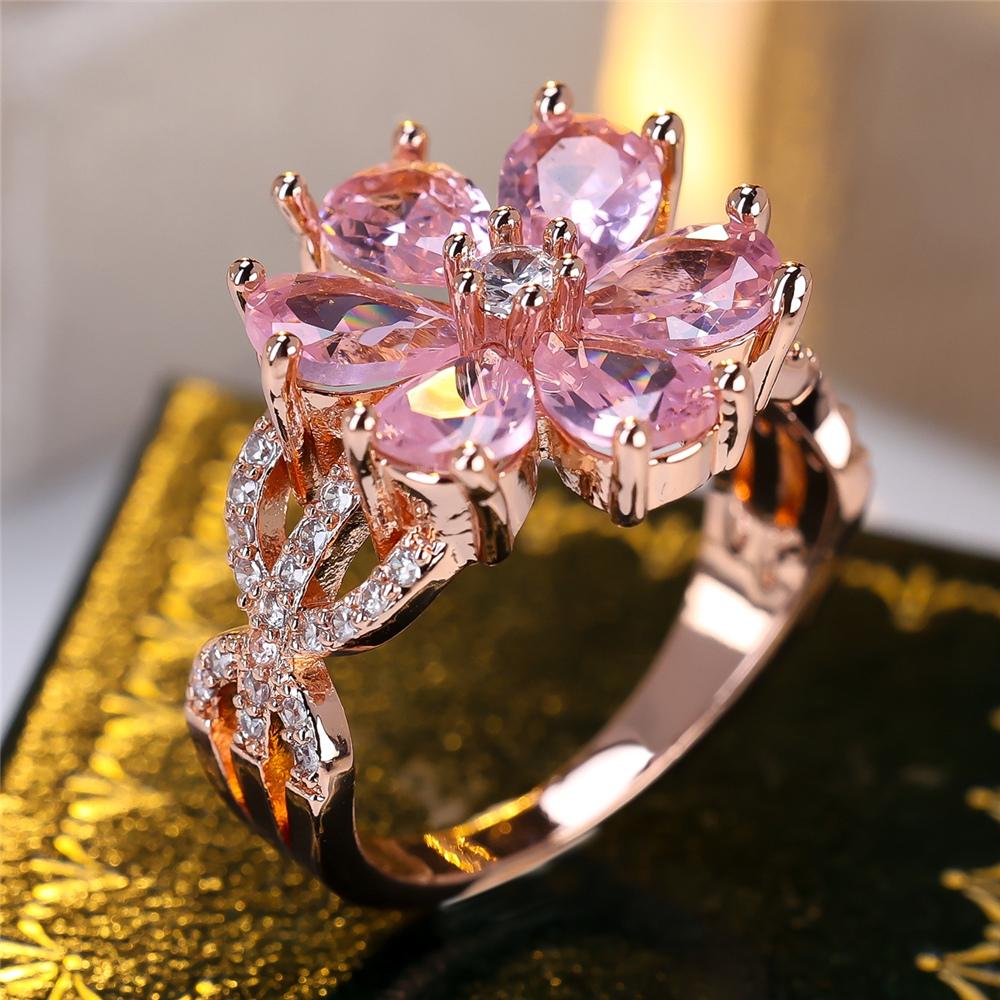 Vintage Female Pink Crystal Jewelry Cute Rose Gold Color Wedding Flower Rings For Women Luxury Engagement Valentines Day Gift 10
Vintage Female Pink Crystal Jewelry Cute Rose Gold Color Wedding Flower Rings For Women Luxury Engagement Valentines Day Gift 10