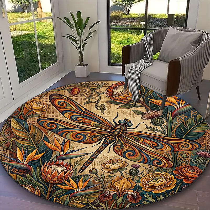 1pc Soft White Wildflower Dragonfly Garden Printed Chair Rug for Home Office Use, Living Room Kitchen Game Room Round Carpet Diameter 60cm
1pc Soft White Wildflower Dragonfly Garden Printed Chair Rug for Home Office Use, Living Room Kitchen Game Room Round Carpet Diameter 60cm