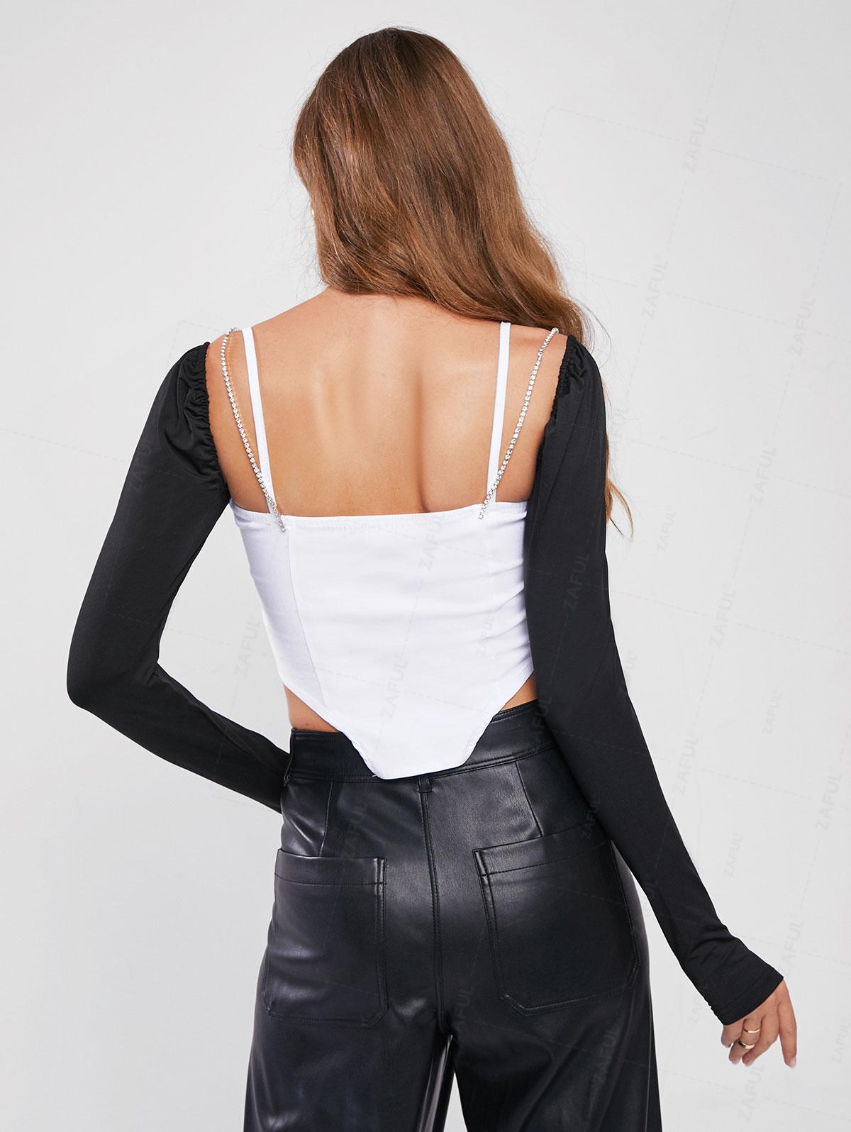 ZAFUL Bustier Cut Out Rhinestone Chains Corset-style Top S белый
ZAFUL Bustier Cut Out Rhinestone Chains Corset-style Top S белый