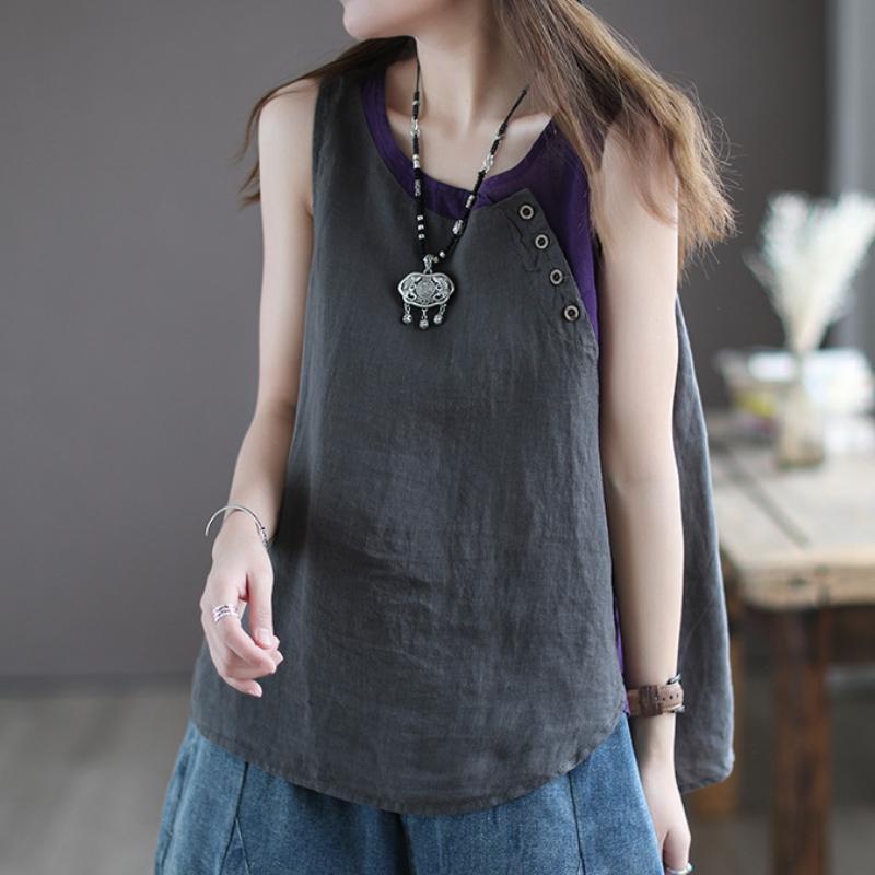 Бавовна та льон Літній новий вільний камзоловий жилет Жіночий асиметричний топ без рукавів Декорація на ґудзиках 3XL
Бавовна та льон Літній новий вільний камзоловий жилет Жіночий асиметричний топ без рукавів Декорація на ґудзиках 3XL