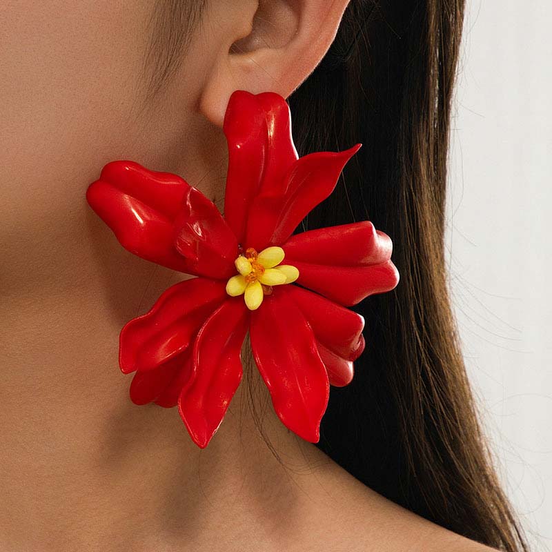 Vintage Metal Large Flowers Stud Earrings for Women Girls Exaggerated Red Acrylic Petal Personality Earrings Zircon Accessories красный
Vintage Metal Large Flowers Stud Earrings for Women Girls Exaggerated Red Acrylic Petal Personality Earrings Zircon Accessories красный