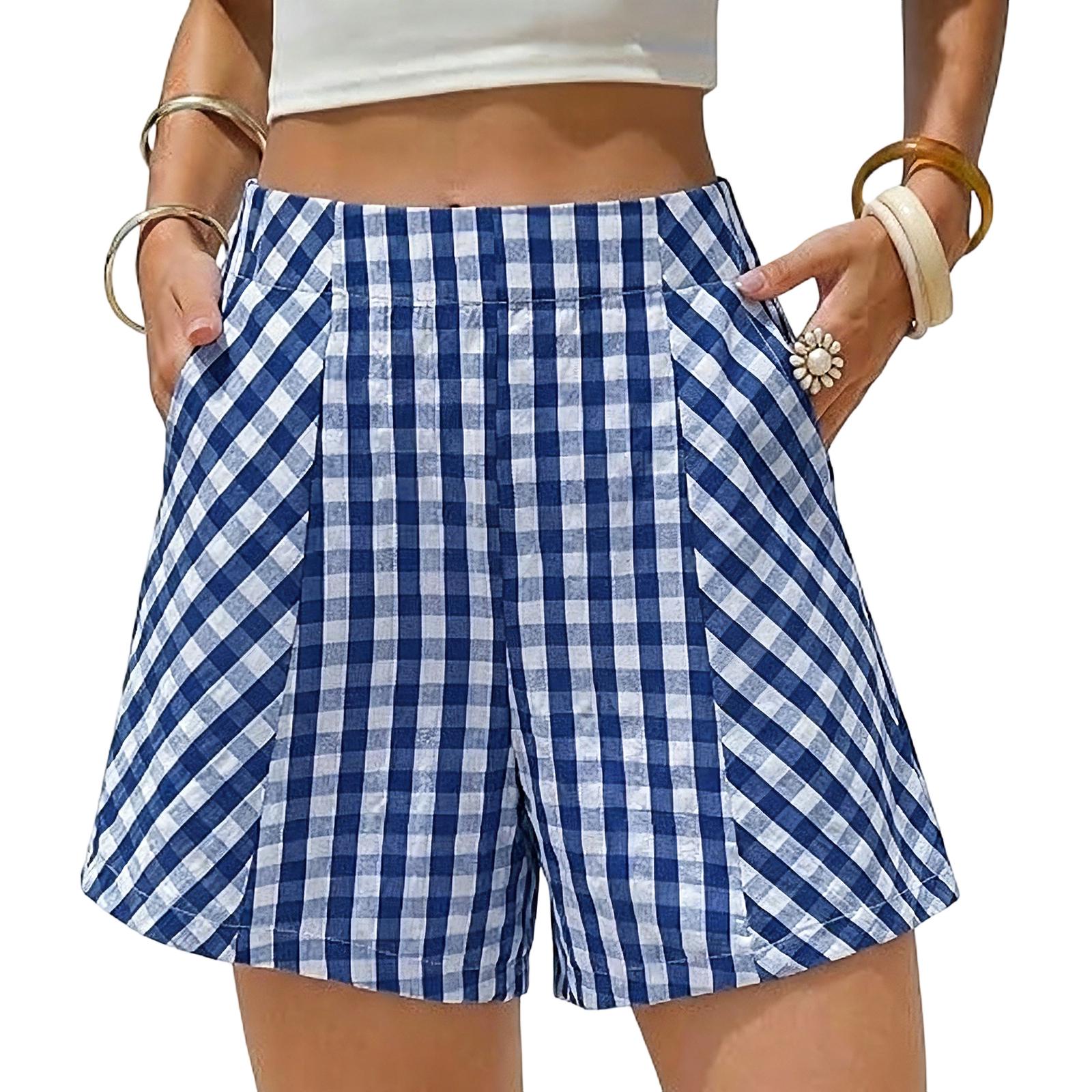 Women s Casual Plaid High Waist Shorts Loose Fit Summer Beachwear Lightweight Breathable Comfortable Flat Front Shorts XL синий
Women s Casual Plaid High Waist Shorts Loose Fit Summer Beachwear Lightweight Breathable Comfortable Flat Front Shorts XL синий