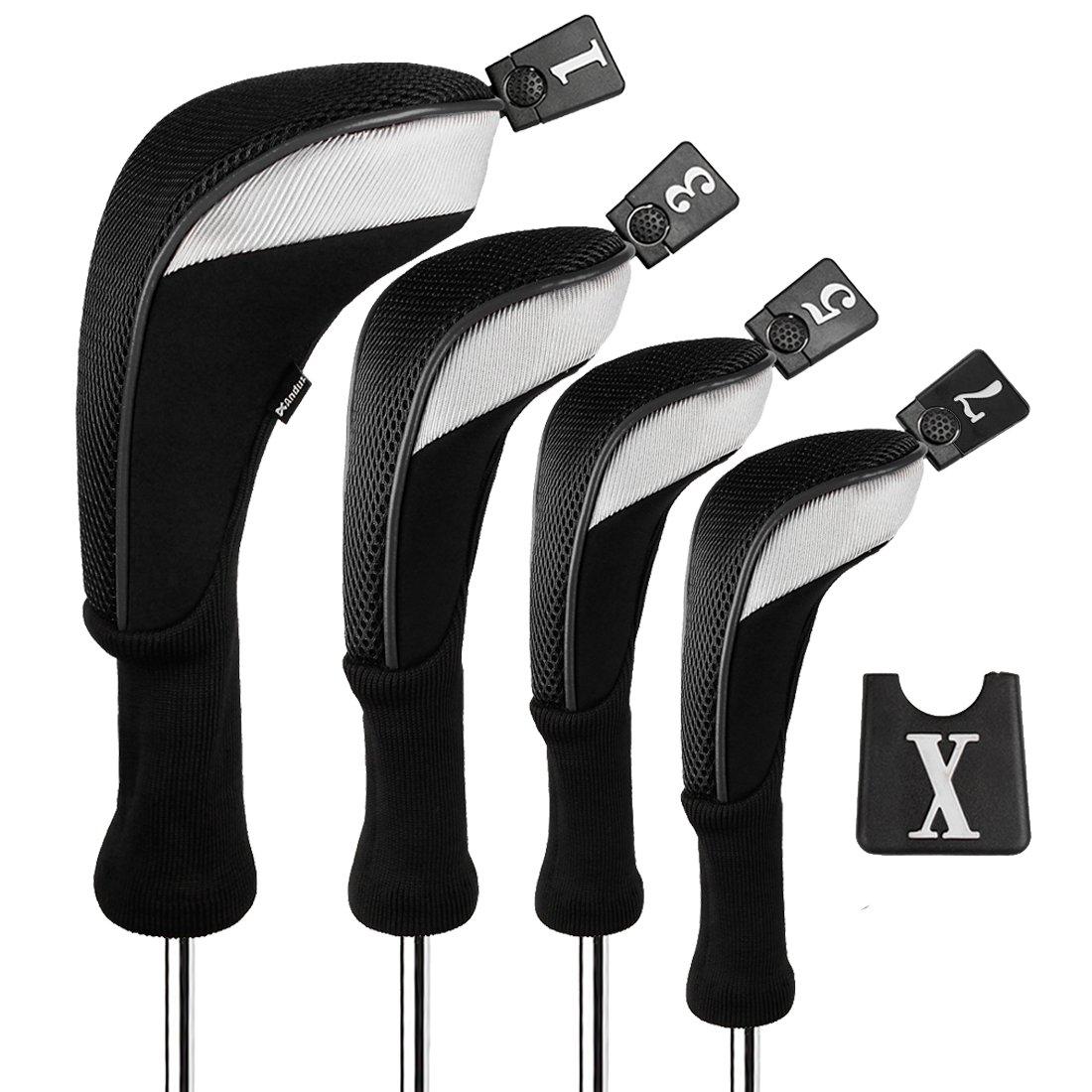 Andux Golf Club Headcovers, Set of 4, for Wood Drivers, 460cc Compatible, MT/MG30 (Black)
Andux Golf Club Headcovers, Set of 4, for Wood Drivers, 460cc Compatible, MT/MG30 (Black)