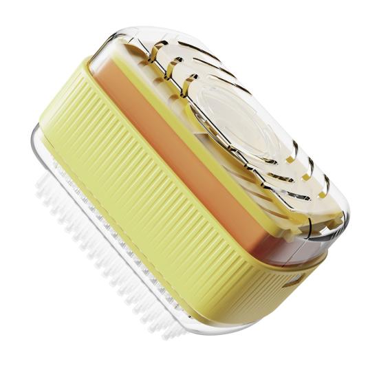 Коробка для мыльных пузырей с насадкой-щеткой, съемный роликовый дизайн, кухонная посуда, мытье тарелок, пенящееся мыло, чехол для хранения, ежедневное использование жёлтый