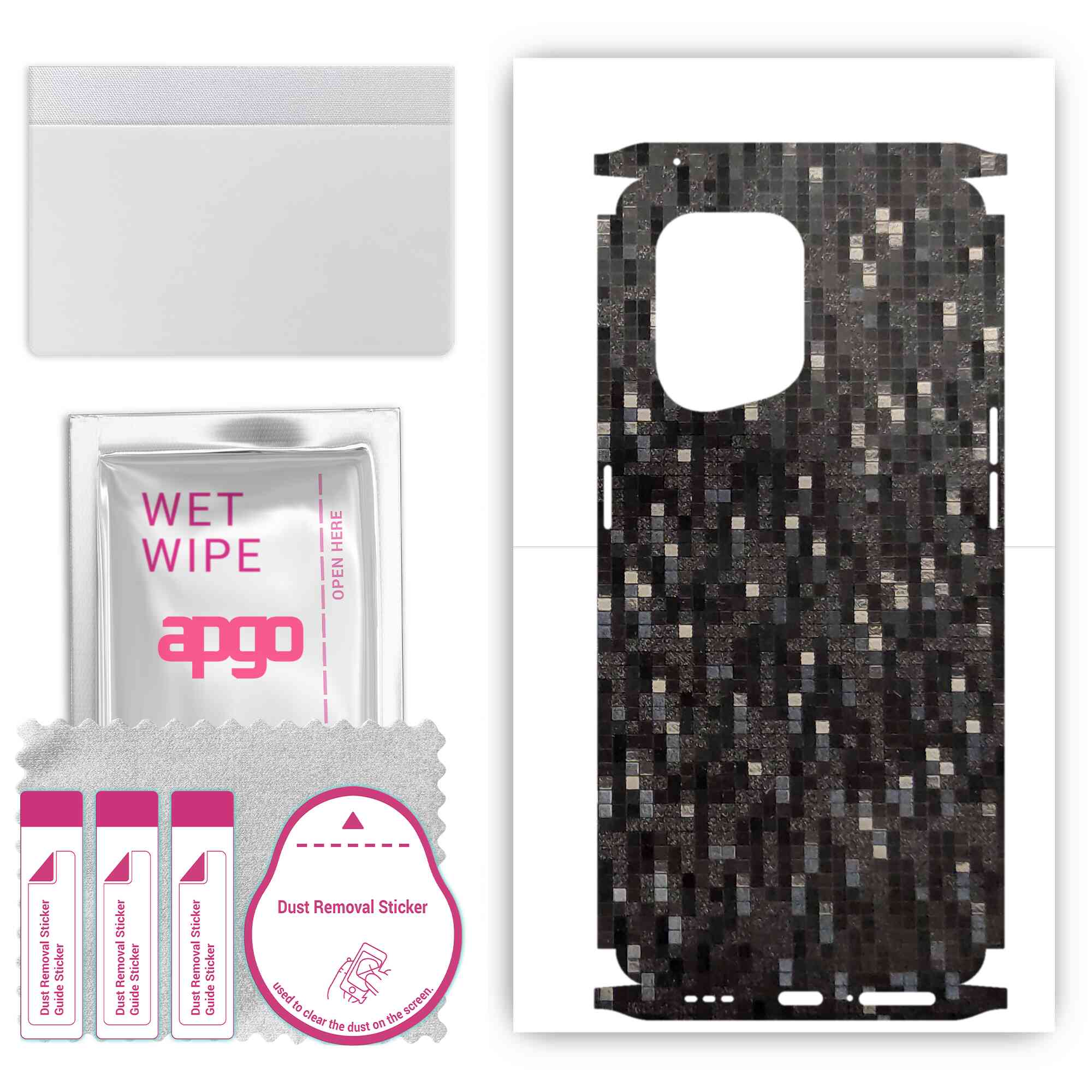 apgo Protective Skin Sticker for the back+sides compatible with Oppo Find X5, Full Wrap Film, Foil, Vinyl - Pattern Carbon Black Pixel
apgo Protective Skin Sticker for the back+sides compatible with Oppo Find X5, Full Wrap Film, Foil, Vinyl - Pattern Carbon Black Pixel