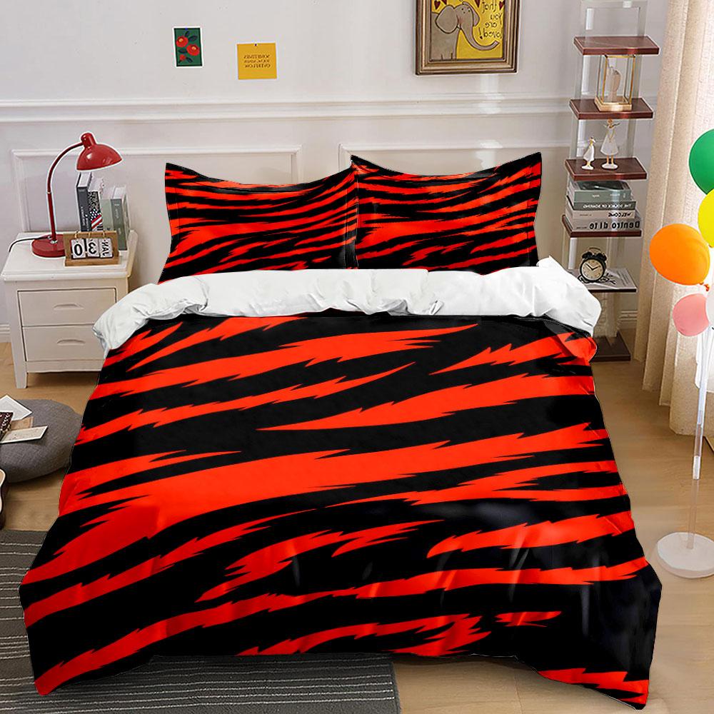 Red and black tiger stripes. Bedding sets Duvet cover sets Duvet covers Pillowcases(1 * Duvet Cover 2 * Pillowcases, without duvet insert) 135x200cm
Red and black tiger stripes. Bedding sets Duvet cover sets Duvet covers Pillowcases(1 * Duvet Cover 2 * Pillowcases, without duvet insert) 135x200cm