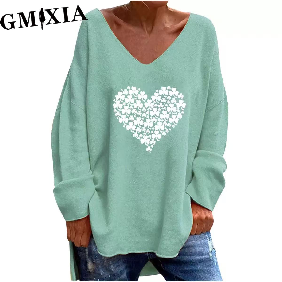 GMXIA Жіноча однотонна однотонна футболка з V-подібним вирізом і довгими рукавами осінь-зима, вільна повсякденна зручна футболка XXL
GMXIA Жіноча однотонна однотонна футболка з V-подібним вирізом і довгими рукавами осінь-зима, вільна повсякденна зручна футболка XXL