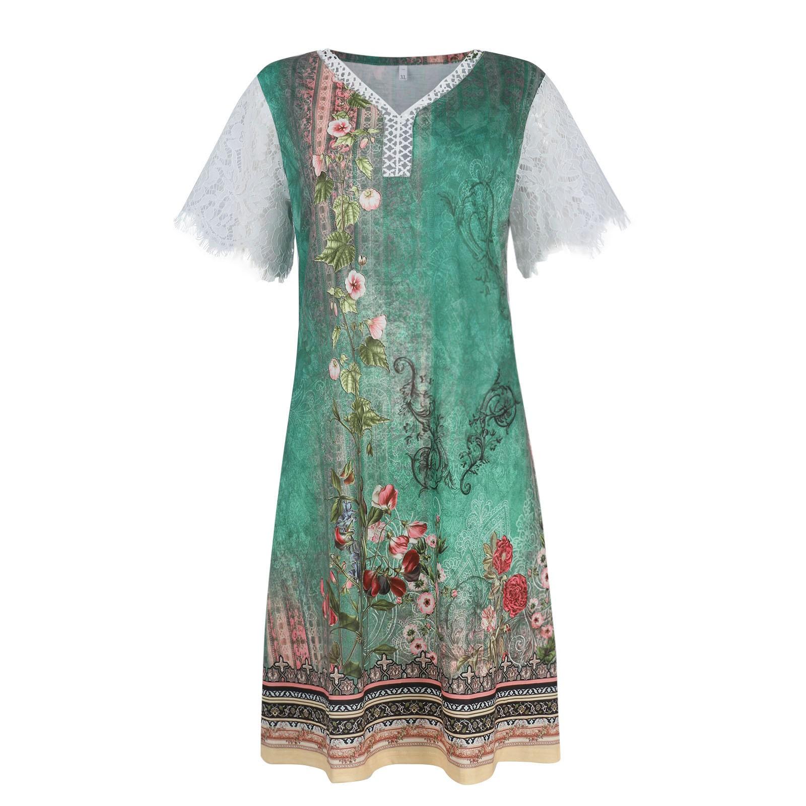 Женское модное свободное повседневное платье с v-образным вырезом в стиле ретро в этническом стиле XL зелёный
Женское модное свободное повседневное платье с v-образным вырезом в стиле ретро в этническом стиле XL зелёный