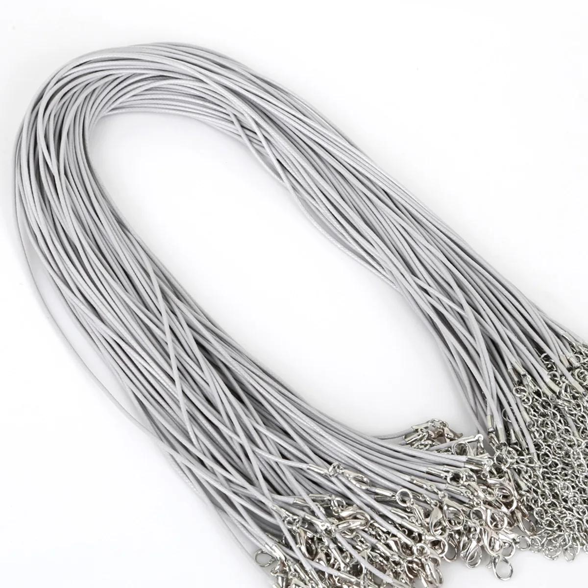 10Pcs/Lot 1.5MM 2MM Cotton Waxed Cord Leather Rope String Chain Necklace DIY Jewelry For Making Findings In Bulk 1.5MM 45cm сірий
10Pcs/Lot 1.5MM 2MM Cotton Waxed Cord Leather Rope String Chain Necklace DIY Jewelry For Making Findings In Bulk 1.5MM 45cm сірий