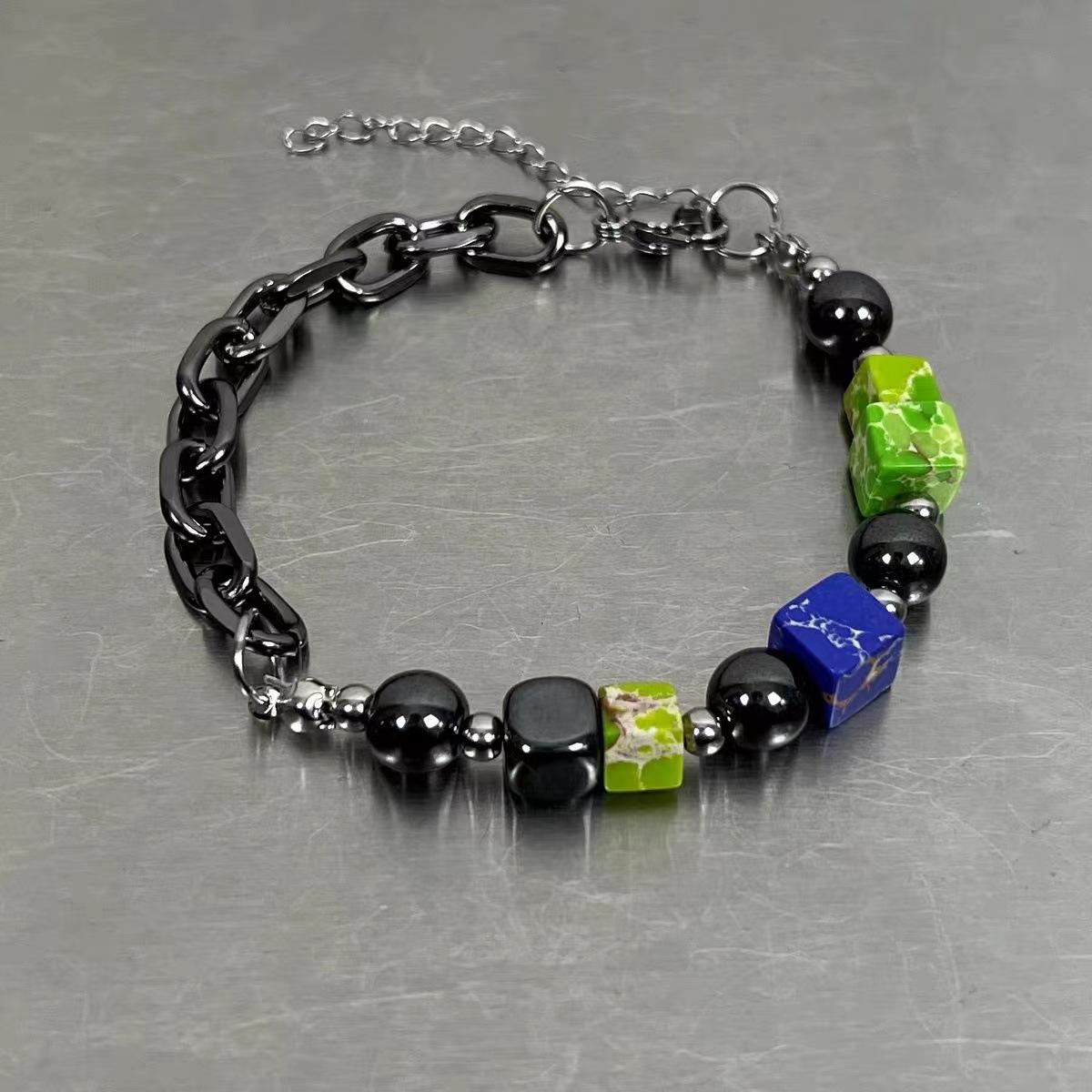 Personality Simple Colorful Squares Black Bead Splicing OT Clasp Necklace Bracelets for Women Men Stainless Steel Trend Jewelry
Personality Simple Colorful Squares Black Bead Splicing OT Clasp Necklace Bracelets for Women Men Stainless Steel Trend Jewelry