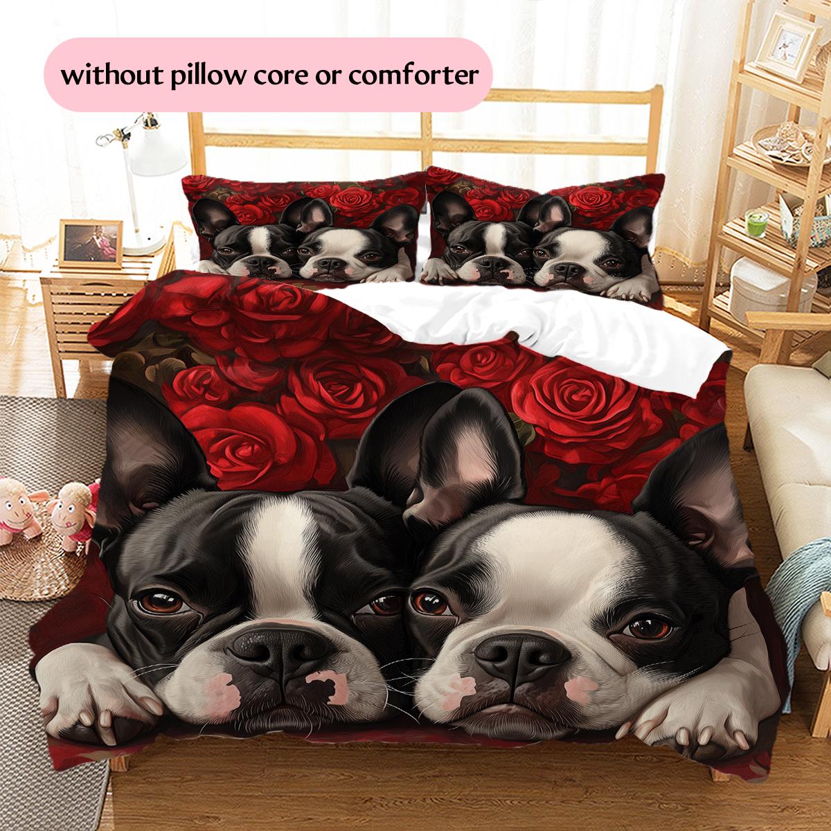 Boston Terrier and Rose Pattern Bedding Home Decoration Birthday Gift (1 * duvet cover + 2 * pillowcase, without core) 135x200cm
Boston Terrier and Rose Pattern Bedding Home Decoration Birthday Gift (1 * duvet cover + 2 * pillowcase, without core) 135x200cm