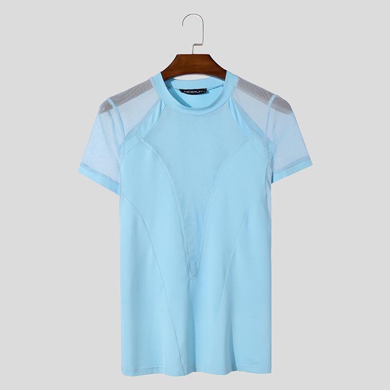 INCERUN Мужская летняя сетчатая футболка с коротким рукавом в стиле пэчворк для вечеринок и клубов 2XL синий
INCERUN Мужская летняя сетчатая футболка с коротким рукавом в стиле пэчворк для вечеринок и клубов 2XL синий