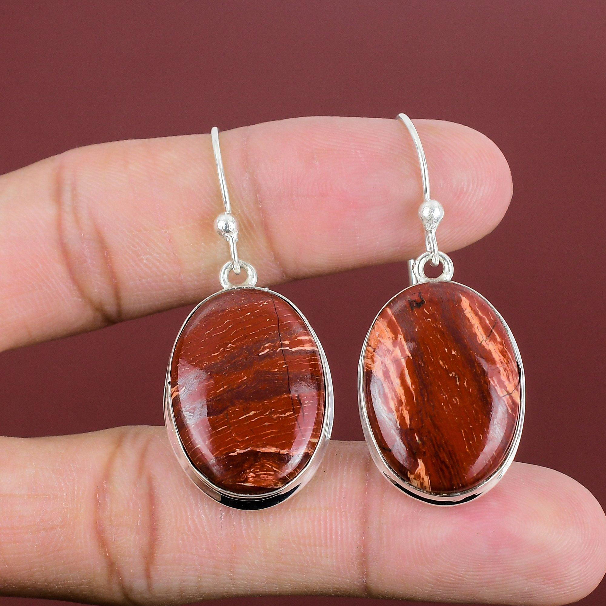 Red Snakeskin Jasper Gemstone Earrings 925 Sterling Silver Earring Handmade Unique Style Jewelry Women Earring Gifts For Her Silver Jewelry
Red Snakeskin Jasper Gemstone Earrings 925 Sterling Silver Earring Handmade Unique Style Jewelry Women Earring Gifts For Her Silver Jewelry