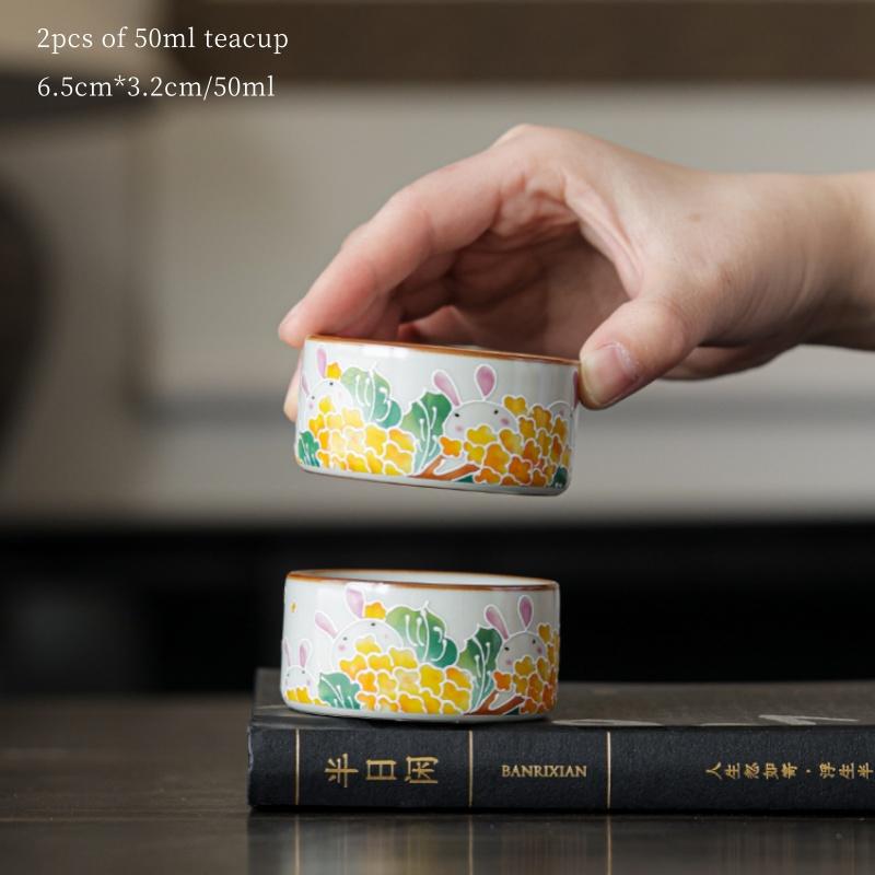 2pcs/3pcs 50ml Ru Kiln Cute Rabbit Small Teacup Tea Tasting Cup Chinese Yellow Ceramic Opening Teacup Kungfu Tea Ceremony 200ml
2pcs/3pcs 50ml Ru Kiln Cute Rabbit Small Teacup Tea Tasting Cup Chinese Yellow Ceramic Opening Teacup Kungfu Tea Ceremony 200ml