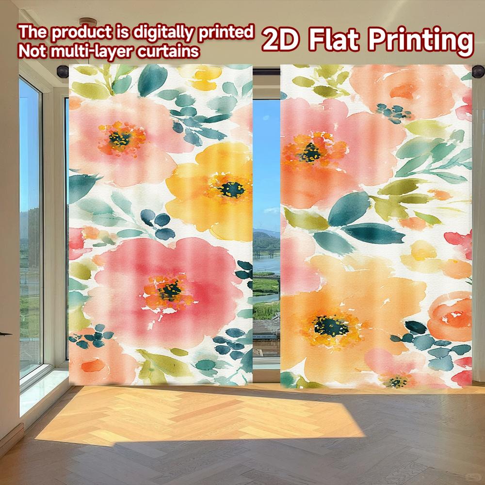 Flat Printing Curtains Without Rod Flower Blossom Delight Easter Holiday Digital Yarn Set Of 2 Made Polyester W100*H70(CM)-Hooks&1PCS
Flat Printing Curtains Without Rod Flower Blossom Delight Easter Holiday Digital Yarn Set Of 2 Made Polyester W100*H70(CM)-Hooks&1PCS