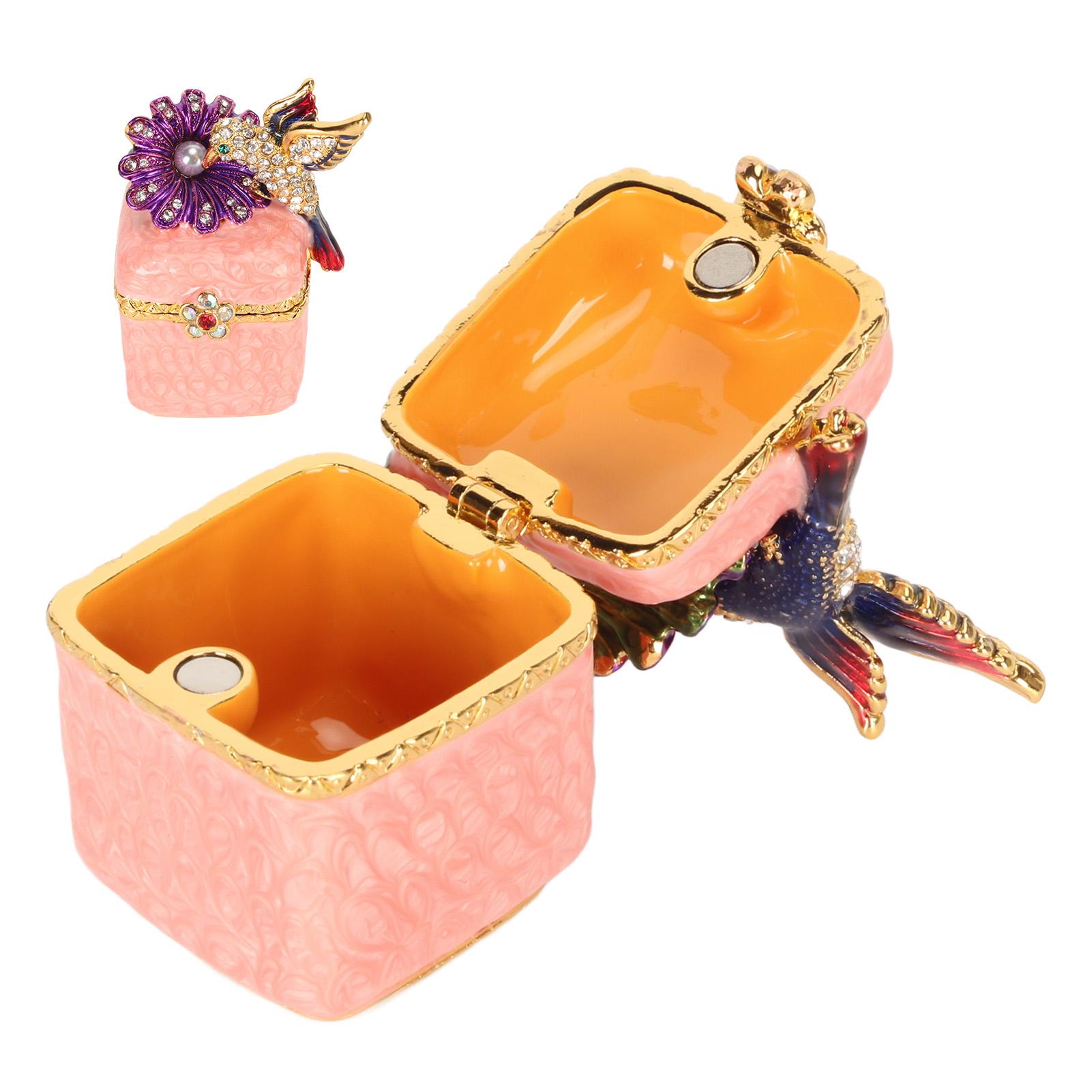 Bird Figurine Jewelry Box Hand Painted Decorative Metal Hinged Jewelry Holder for Rings Earrings Necklaces
Bird Figurine Jewelry Box Hand Painted Decorative Metal Hinged Jewelry Holder for Rings Earrings Necklaces