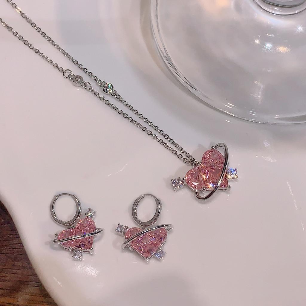 комплект из 3 шт., серьги-кольца с милым цирконием, золотые, серебряные серьги-кольца, колье-цепочка для женщин, ювелирные аксессуары 1