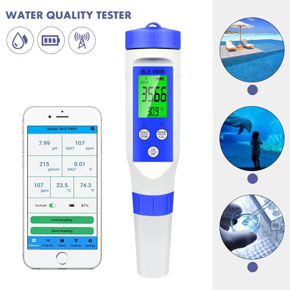 Blue Tooth 5 в 1 PH-метр PH/EC/TDS/Salinity/TEMP Smart Online Monitor APP Control для аквариумов, бассейна, цифровой измеритель воды, инструмент
Blue Tooth 5 в 1 PH-метр PH/EC/TDS/Salinity/TEMP Smart Online Monitor APP Control для аквариумов, бассейна, цифровой измеритель воды, инструмент