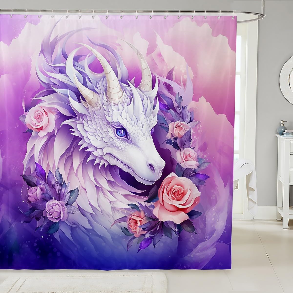 Yin Yang Dragon Bathroom Decor,Pink Cherry Blossom Shower Curtain Set For Boys Girls Kids,Oriental Japanese Style Bathroom Set W60H190(CM)-1 Pcs
Yin Yang Dragon Bathroom Decor,Pink Cherry Blossom Shower Curtain Set For Boys Girls Kids,Oriental Japanese Style Bathroom Set W60H190(CM)-1 Pcs
