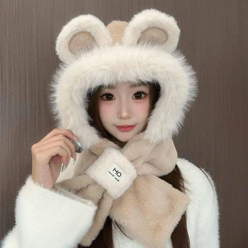 Plush Women s Hat Scarf Cute Bear Ear Protection Hat Fashion Hat Scarf Set Winter хакі
Plush Women s Hat Scarf Cute Bear Ear Protection Hat Fashion Hat Scarf Set Winter хакі