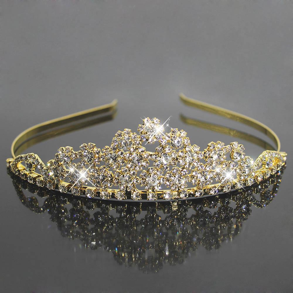 Bridal Crystal Princess Tiaras And Crowns Elegant Gold Hairbands Rhinestone Wedding Hair Jewelry Fashion Hair Accessories 
Bridal Crystal Princess Tiaras And Crowns Elegant Gold Hairbands Rhinestone Wedding Hair Jewelry Fashion Hair Accessories