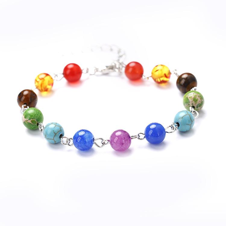 Creative Seven-Color Rainbow 8Mm Stone Amethyst Wheel Tiger Eye Blue Gold Beaded Rosary Bracelet B29
Creative Seven-Color Rainbow 8Mm Stone Amethyst Wheel Tiger Eye Blue Gold Beaded Rosary Bracelet B29