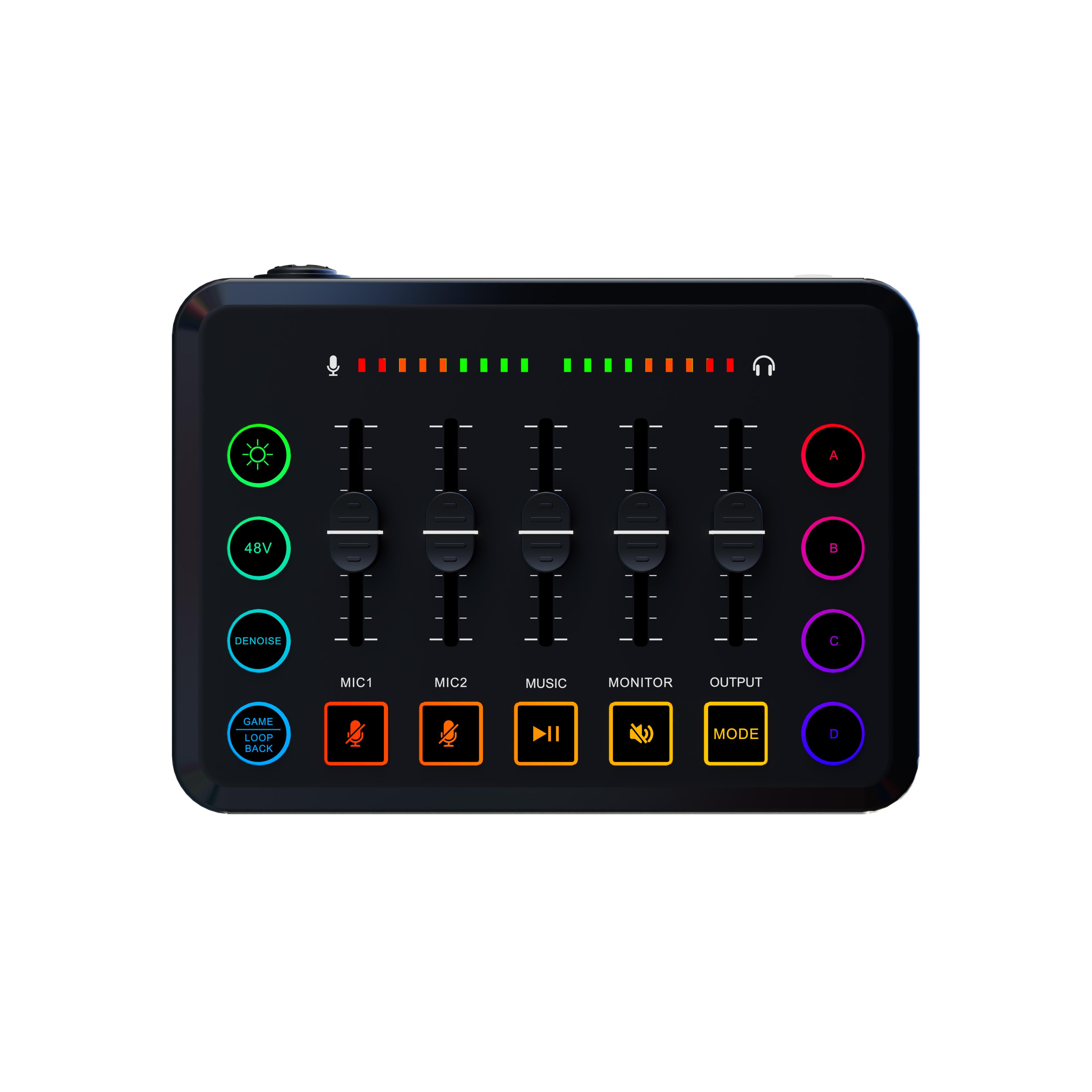Gaming Audio Mixer Sound Card Effect RGB Live Streaming DJ Controller Console Audio Interface Mixer Soundpad 48V Phantom Power чорний
Gaming Audio Mixer Sound Card Effect RGB Live Streaming DJ Controller Console Audio Interface Mixer Soundpad 48V Phantom Power чорний