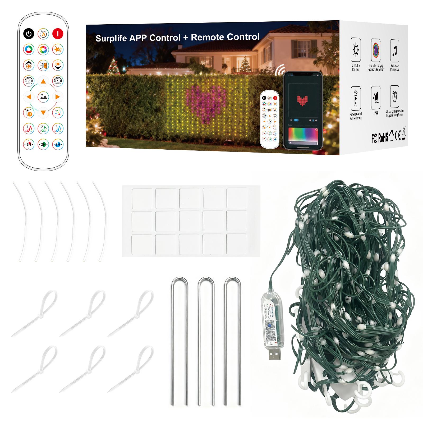 3M 600LEDs RGBIC Outdoor Net Lights String Flexible Matrix Grid Lights for Outdoor Waterproof Party Patio Backyard Garden Decor 1.35Mx0.96M 256leds
3M 600LEDs RGBIC Outdoor Net Lights String Flexible Matrix Grid Lights for Outdoor Waterproof Party Patio Backyard Garden Decor 1.35Mx0.96M 256leds