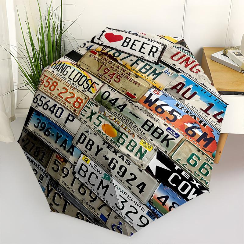 License plates, Collection Themed Automatic Opening and Closing Umbrella, Brightly Colored 8-rib Portable Umbrella, Suitable for Men and Wom
License plates, Collection Themed Automatic Opening and Closing Umbrella, Brightly Colored 8-rib Portable Umbrella, Suitable for Men and Wom