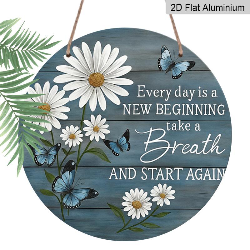 2D Flat, 1pc Round Aluminum Sign, Every Day is a New Beginning Inspirational Quote, Daisy & Blue Butterfly Metal Wall Art, Ideal for Home, Bedroom 1pc
2D Flat, 1pc Round Aluminum Sign, Every Day is a New Beginning Inspirational Quote, Daisy & Blue Butterfly Metal Wall Art, Ideal for Home, Bedroom 1pc