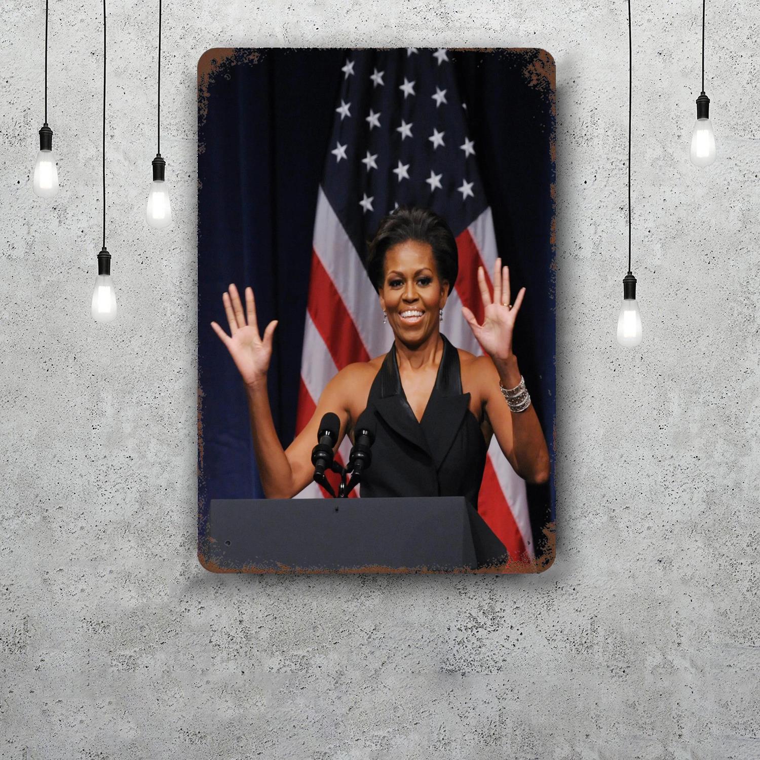 michelle obama Decor Poster Vintage Tin Sign Metal Sign Decorative Plaque for Pub Bar Man Cave Club Wall Decoration 20x30cm(7.8x11.8inch)
michelle obama Decor Poster Vintage Tin Sign Metal Sign Decorative Plaque for Pub Bar Man Cave Club Wall Decoration 20x30cm(7.8x11.8inch)