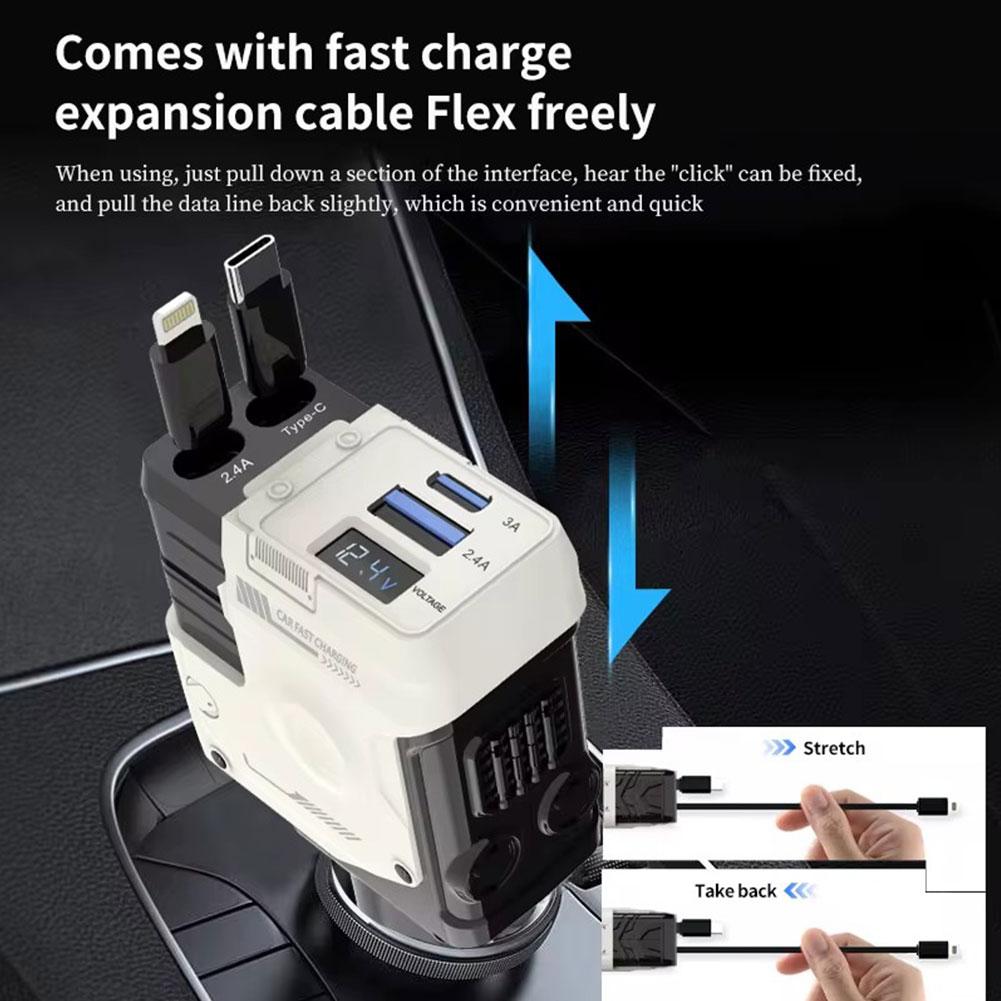 4 in 1 120W Car Charger USB Type C Cable For IPhone Fast Charge Cord Cigarette Lighter Adapter D QC3.0 K6Z9
4 in 1 120W Car Charger USB Type C Cable For IPhone Fast Charge Cord Cigarette Lighter Adapter D QC3.0 K6Z9