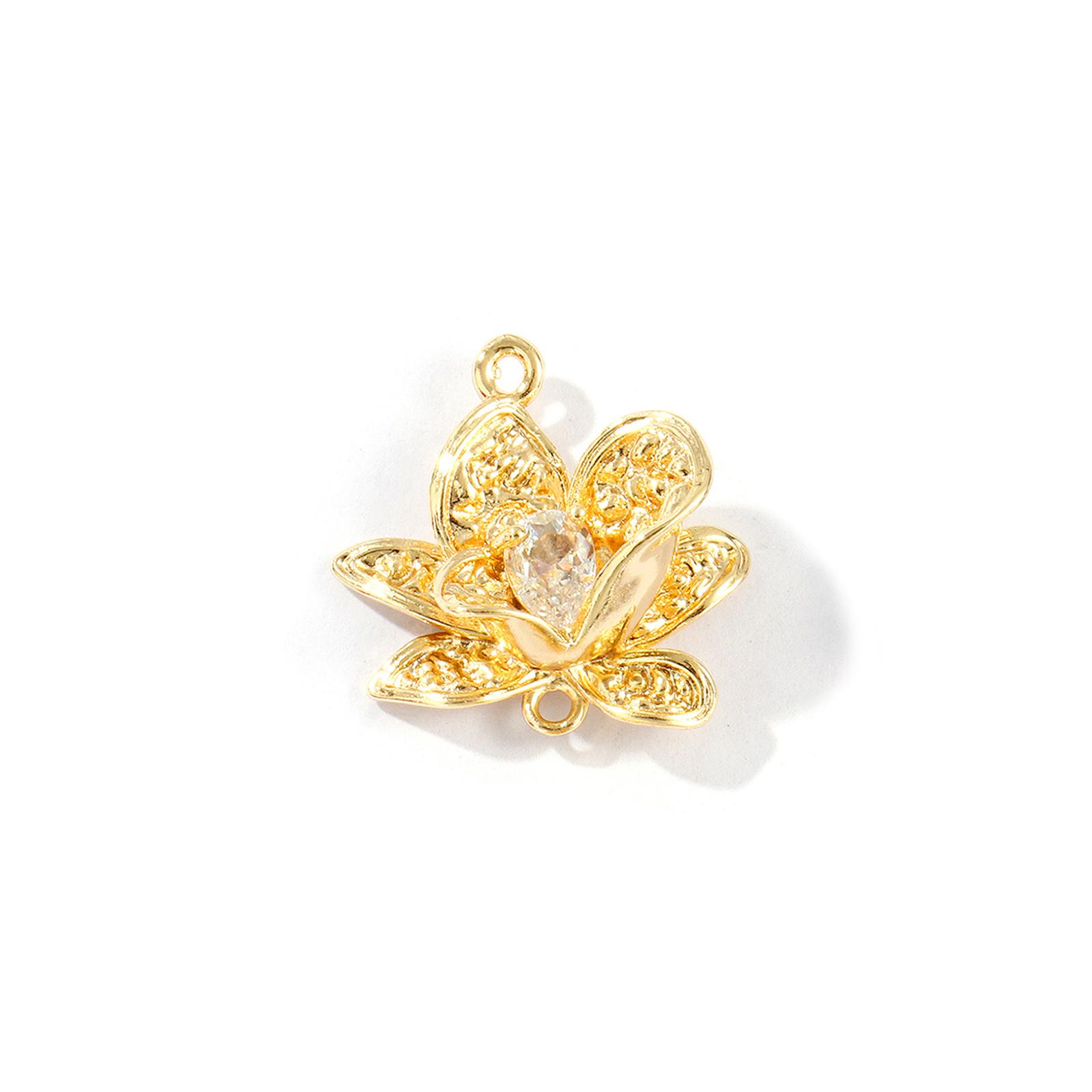 2 PCs Brass Flora Collection Charms Gold Plated Flower Clear Cubic Zirconia Pendants For DIY Necklace Bracelet Jewelry Making
2 PCs Brass Flora Collection Charms Gold Plated Flower Clear Cubic Zirconia Pendants For DIY Necklace Bracelet Jewelry Making