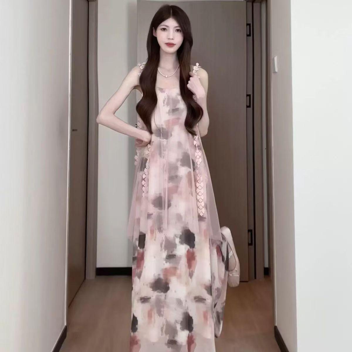 Plus Size Casual Vacation Print Chiffon Dress - Fairy Style Camisole for Spring/Summer S 37.5-45 kg рожевий
Plus Size Casual Vacation Print Chiffon Dress - Fairy Style Camisole for Spring/Summer S 37.5-45 kg рожевий