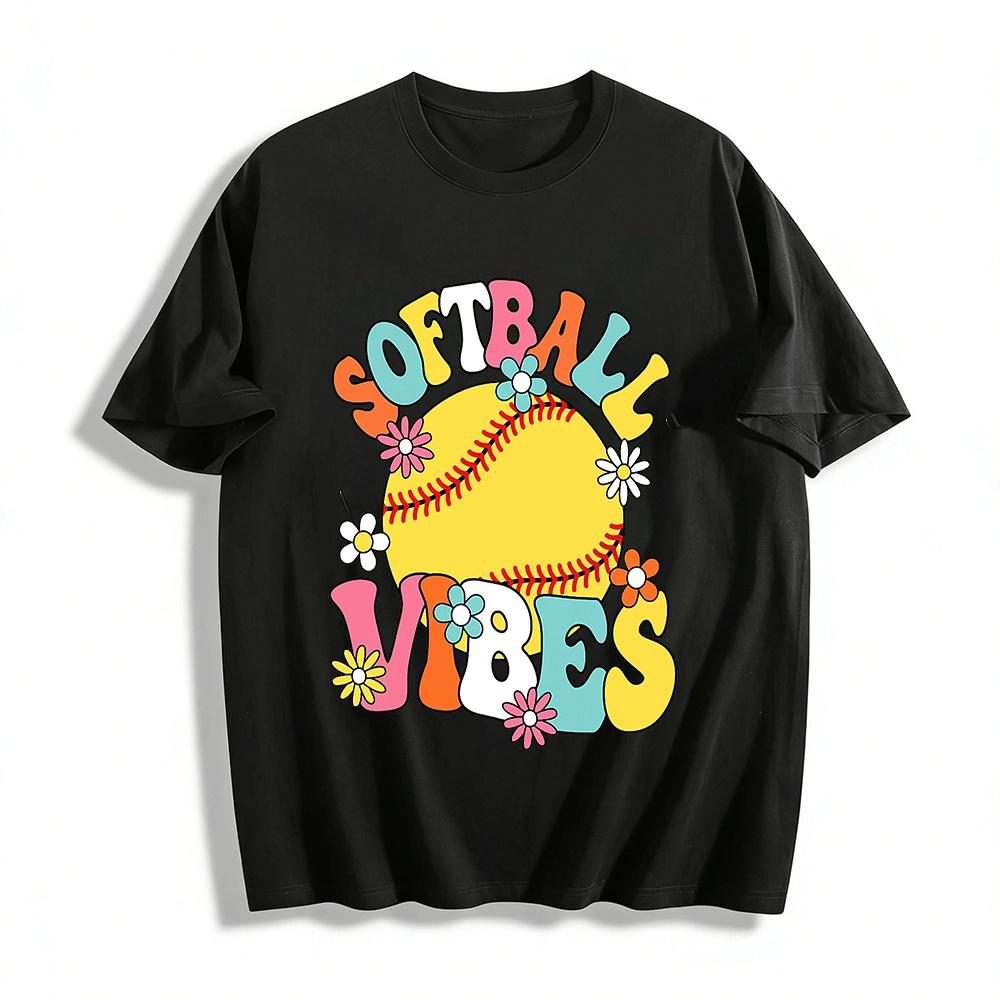 Vintage Softball Vibes Print Casual Top Women s Loose Daily T-shirt Pure cotton T-shirt XXS
Vintage Softball Vibes Print Casual Top Women s Loose Daily T-shirt Pure cotton T-shirt XXS