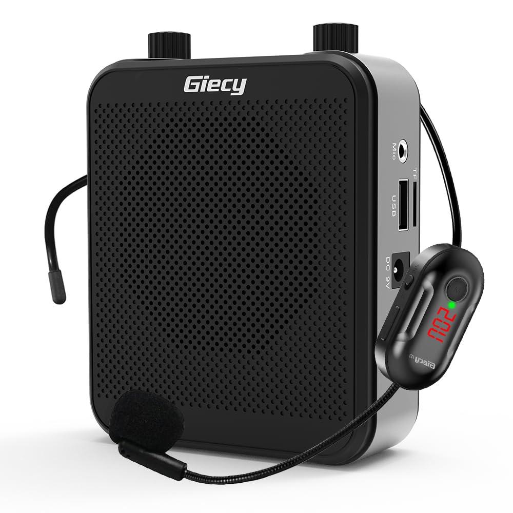 Громкоговоритель Giecy, беспроводной громкоговоритель, портативный небольшой мегафон, 30 Вт, 2800 мАч, совместимый с USB и MicroSD, громкоговоритель с функцией Hands Free с проводным и беспроводным подключением UHF
Громкоговоритель Giecy, беспроводной громкоговоритель, портативный небольшой мегафон, 30 Вт, 2800 мАч, совместимый с USB и MicroSD, громкоговоритель с функцией Hands Free с проводным и беспроводным подключением UHF