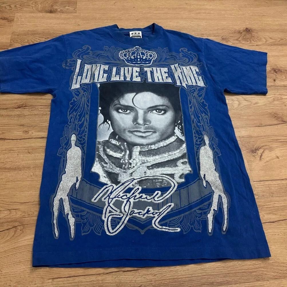 Vintage 90s Michael Jackson Long Live the King Pop Rap Hip Hop Blue Shirt Large XL
Vintage 90s Michael Jackson Long Live the King Pop Rap Hip Hop Blue Shirt Large XL