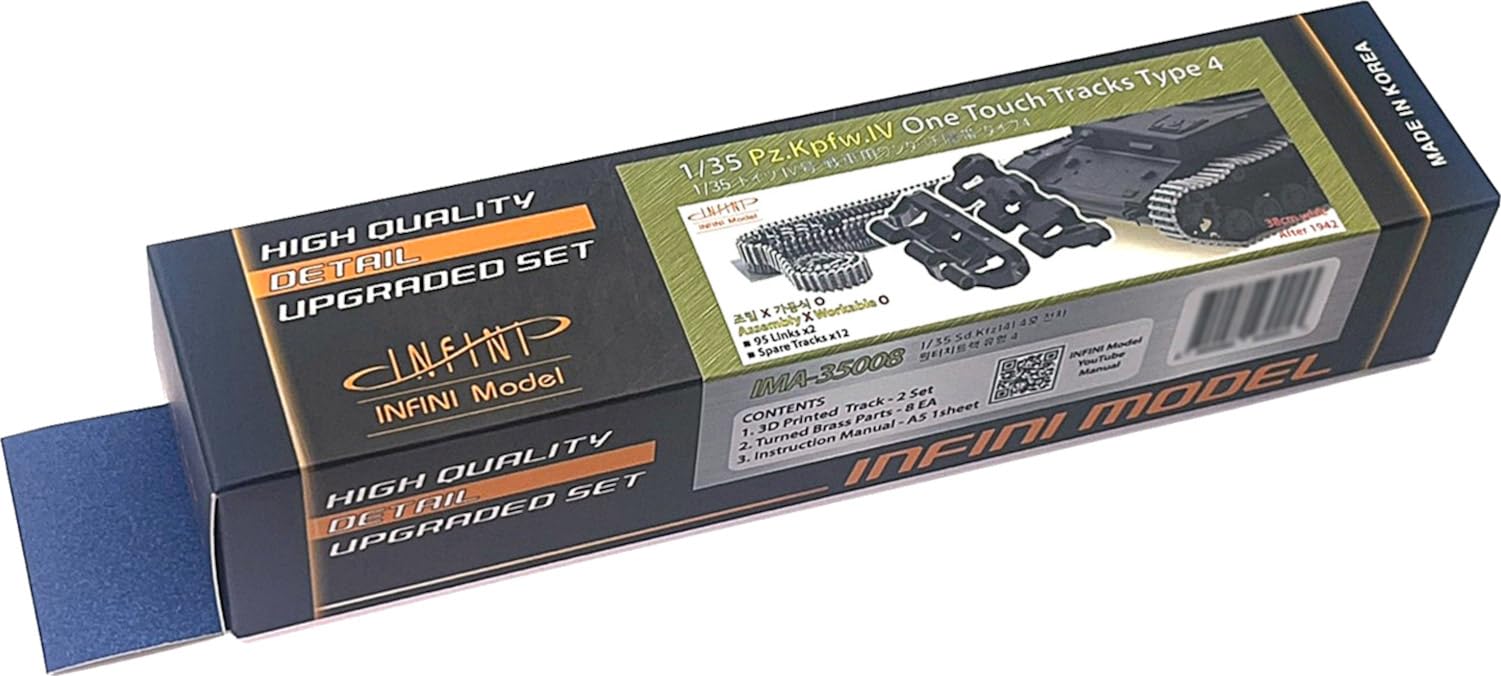 Infini Model German Type 4 Track для Panzer IV Распечатанные соединяемые пластиковые детали для модели IMA35008 1/35 (3D-трек) (танк)
Infini Model German Type 4 Track для Panzer IV Распечатанные соединяемые пластиковые детали для модели IMA35008 1/35 (3D-трек) (танк)