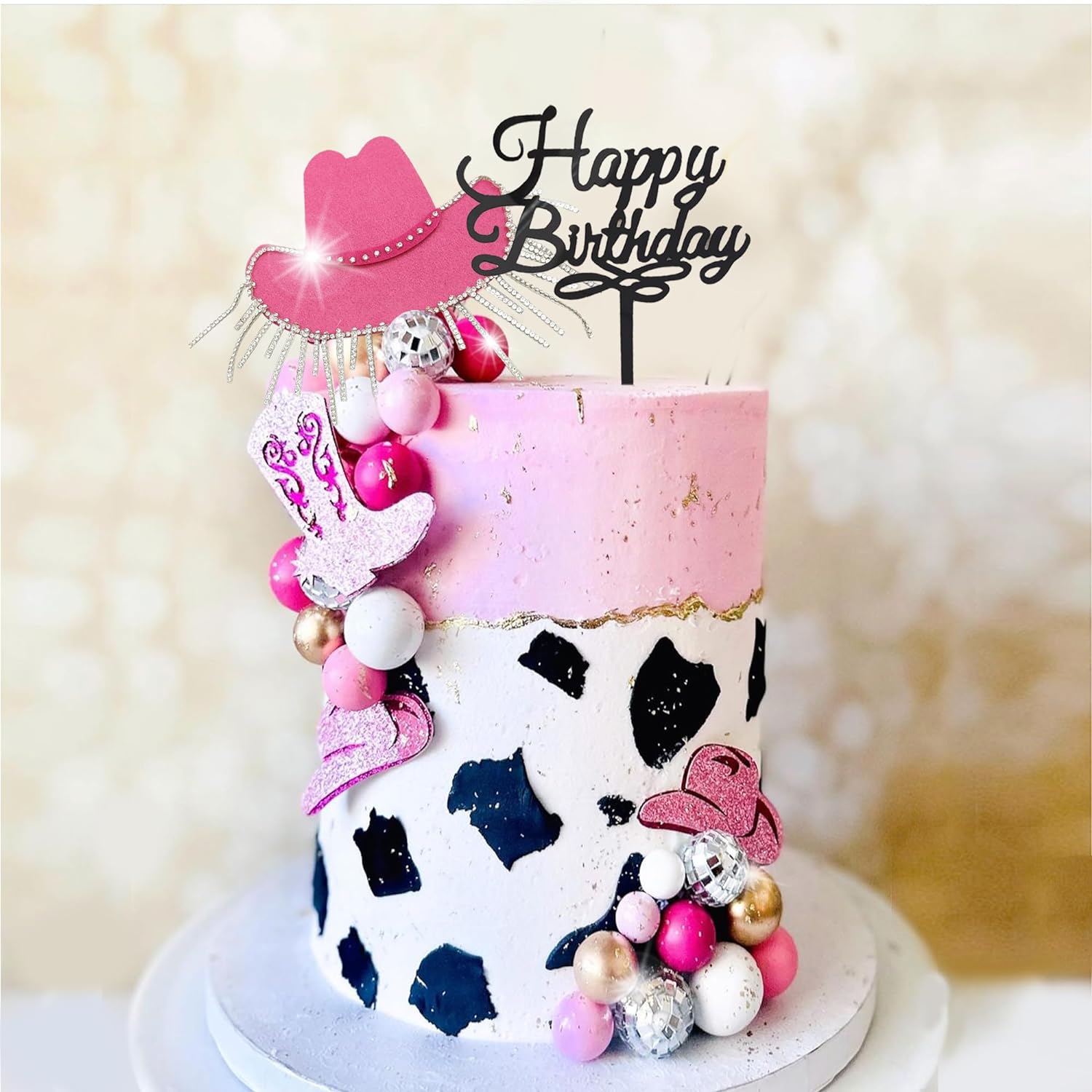 Cowgirl Cake Topper Hot Pink DIY Shiny Cowgirl Hat Disco Balls for Western Theme Party Cowgirl Birthday Party Supplies
Cowgirl Cake Topper Hot Pink DIY Shiny Cowgirl Hat Disco Balls for Western Theme Party Cowgirl Birthday Party Supplies