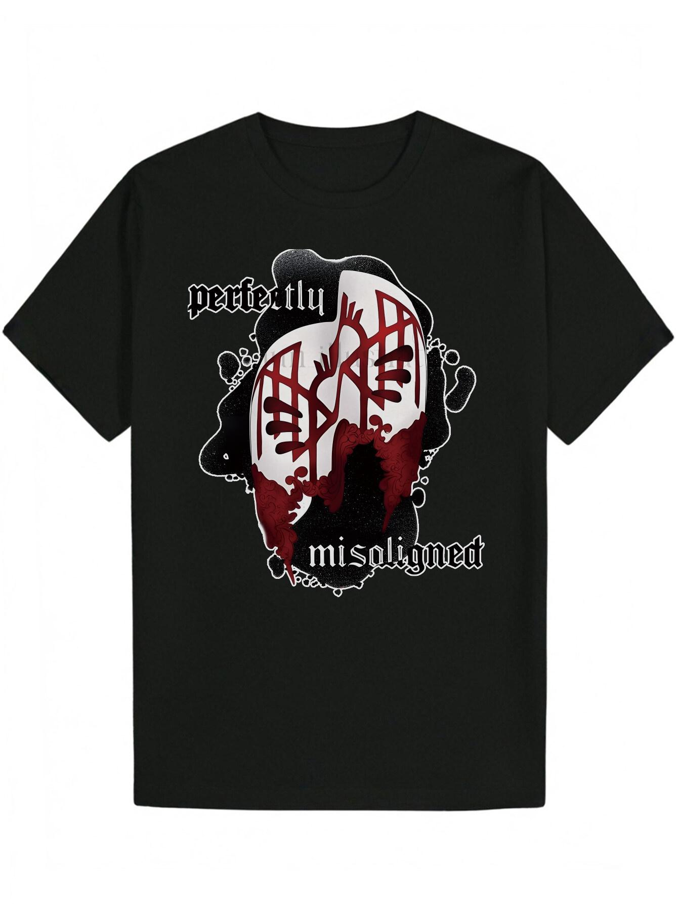 Gothic Graphic T-shirt - Black with Red Accents - Lightweight Breathable Polyester Tee for Concerts L
Gothic Graphic T-shirt - Black with Red Accents - Lightweight Breathable Polyester Tee for Concerts L