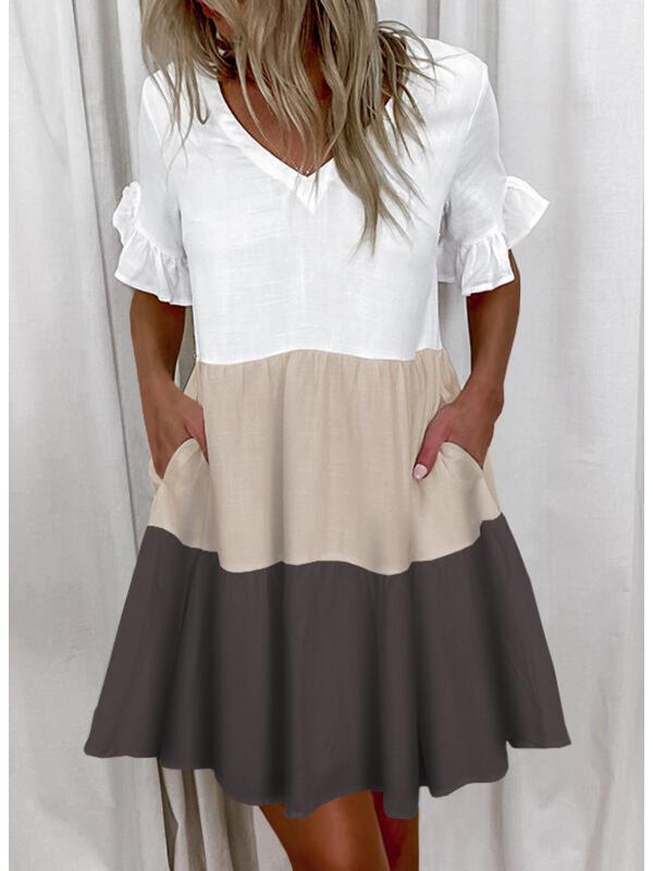 Европейское и американское женское модное короткое платье с принтом, оборками и карманами XL
Европейское и американское женское модное короткое платье с принтом, оборками и карманами XL