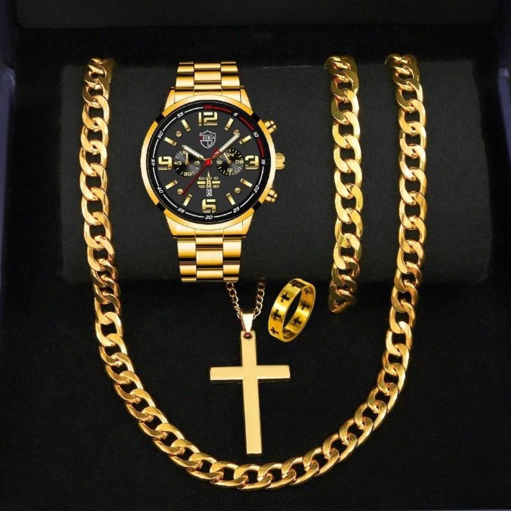 Watch 5-Piece Set Men S Steel Belt Watch Quartz Watch Fashion Watch Casual Watch
Watch 5-Piece Set Men S Steel Belt Watch Quartz Watch Fashion Watch Casual Watch