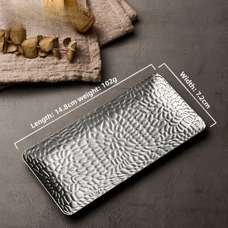 304 Stainless Steel Towel Plate Fruit Tray Creative Luxury Style Hammered Design Serving Dish
304 Stainless Steel Towel Plate Fruit Tray Creative Luxury Style Hammered Design Serving Dish