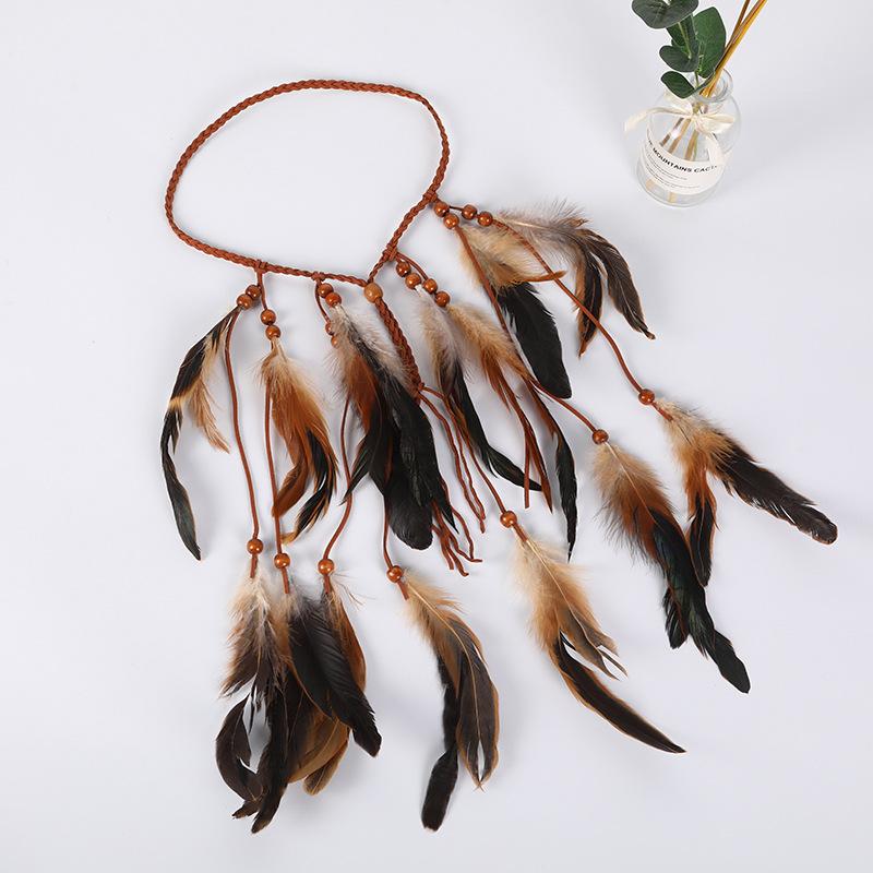 Indian Tribal Ethnic Headband Headdress Bohemian Handmade Wood Beads Feather Tassel Hair Accessories Women Festive Head Jewelry
Indian Tribal Ethnic Headband Headdress Bohemian Handmade Wood Beads Feather Tassel Hair Accessories Women Festive Head Jewelry