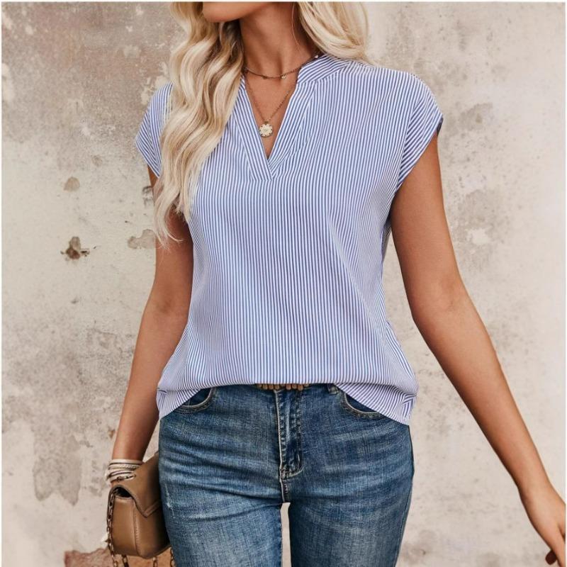 New Summer Women s Button-up Short-sleeved Shirt with A Lapel and Casual Striped Top XL синій
New Summer Women s Button-up Short-sleeved Shirt with A Lapel and Casual Striped Top XL синій
