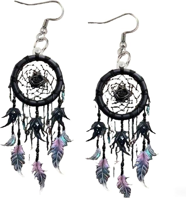 Bohemian Dangle Earrings Dreamcatchers Pendant Earrings Acrylic Texture Ear Jewelry Suitable for Fashion Lover Present
Bohemian Dangle Earrings Dreamcatchers Pendant Earrings Acrylic Texture Ear Jewelry Suitable for Fashion Lover Present