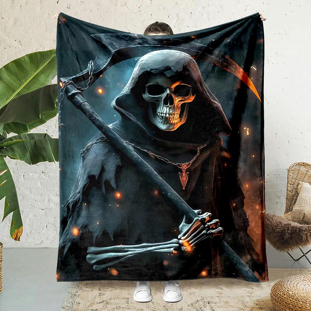 Mystical Reaper Print Blanket Reversible Flannel for AllSeason Comfort Gothic Decor Darkly Divine Gifting 75x100cm
Mystical Reaper Print Blanket Reversible Flannel for AllSeason Comfort Gothic Decor Darkly Divine Gifting 75x100cm